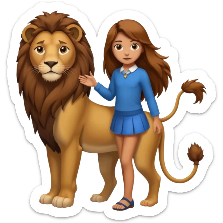 in lion family, only Kid Girl., full body, single tail sticker