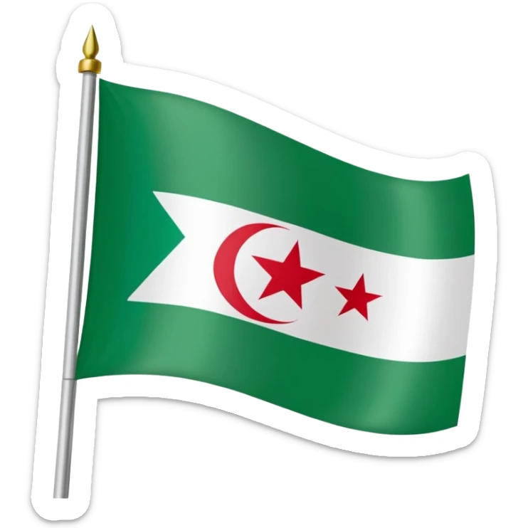 Somaliland flag, green strip at the top with the shahada in Arabic, white strip in the middle with a black star and red strip at the bottom sticker