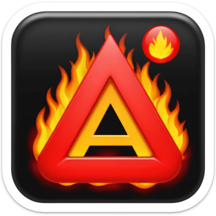 Punto negro adentro un símbolo de encendió en  Blanco y alado una letra N en rojo sticker