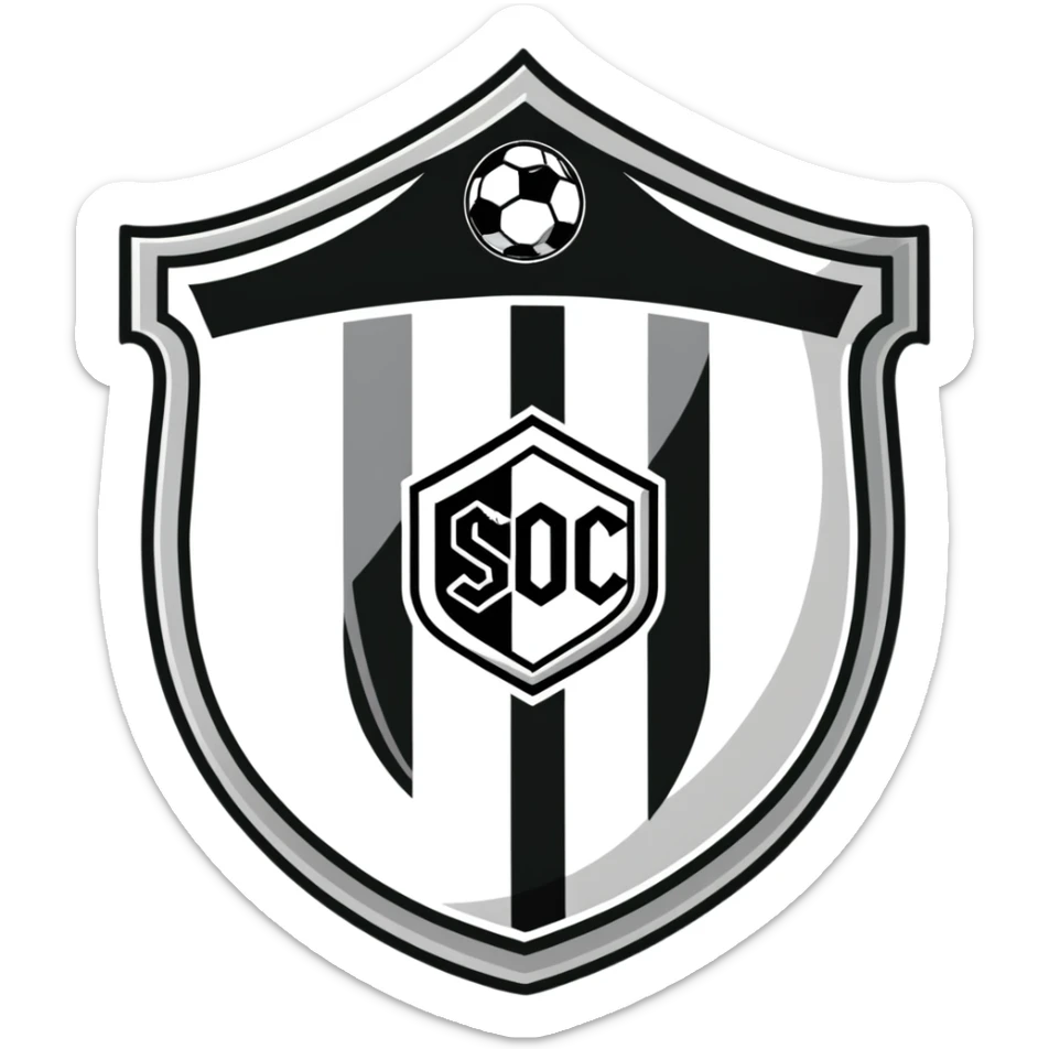 Football club SCO Angers logo, black and white striped shield, soccer emblem from France sticker