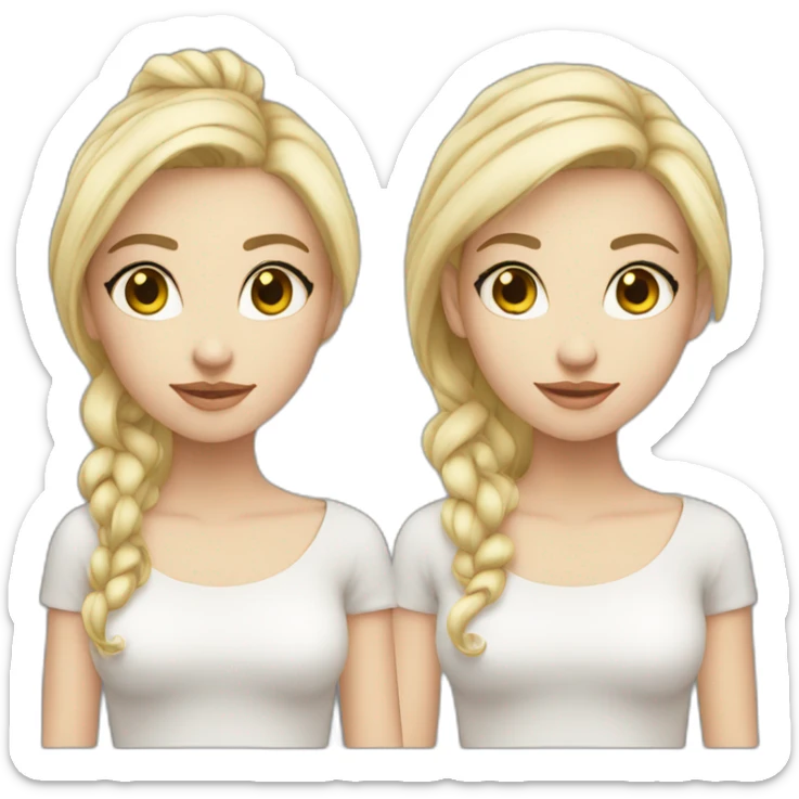 female white skin 28 year old with blonde black hair that is long sticker