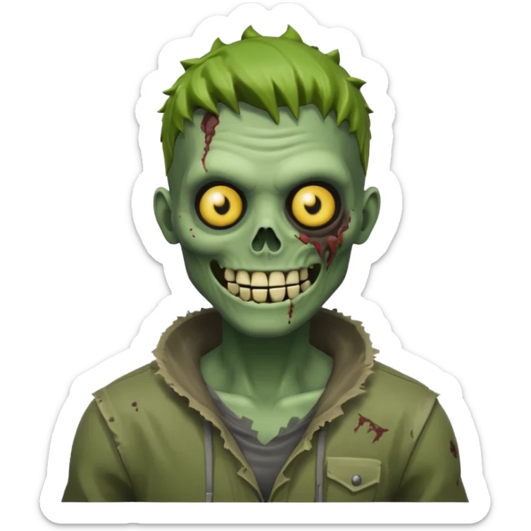 smiling zombie
looks like the husk from fortnite save the world games
zombie skulls sticker
