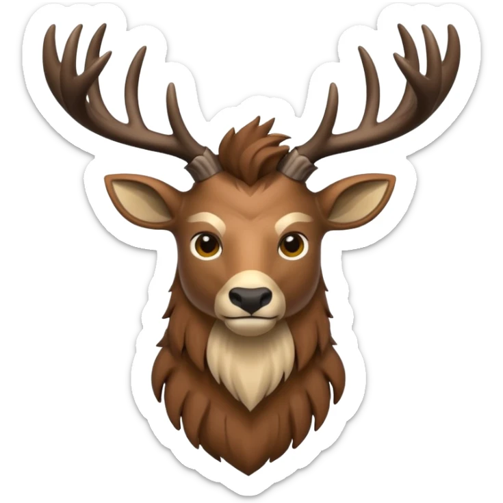 crea una mascota de equipo que sea un venado y lleve un chaleco con el nombre de telamon sticker