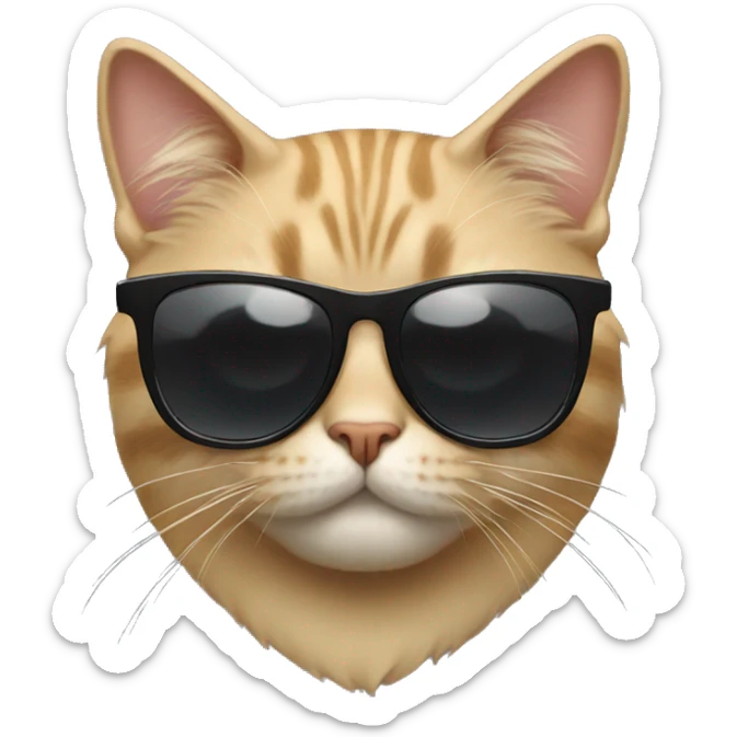 Cat with sunglasses sticker