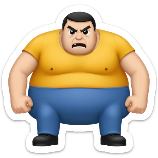 Big text "mopo" above and an angry man. Make sure the text is bigger than the man sticker