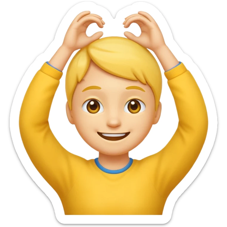 Smiling emoji with hands under chin and feet sticking up behind head in a playful pose  sticker
