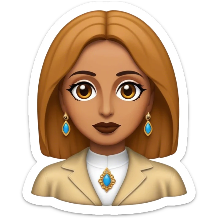 Cinematic Realistic Fairuz Pop Culture Emoji, featuring an iconic portrayal of the legendary singer rendered with vibrant textures and soulful, dynamic lighting. sticker