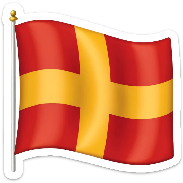 Skåne flag ( looks like Swedish flag but red background and yellow cross) sticker