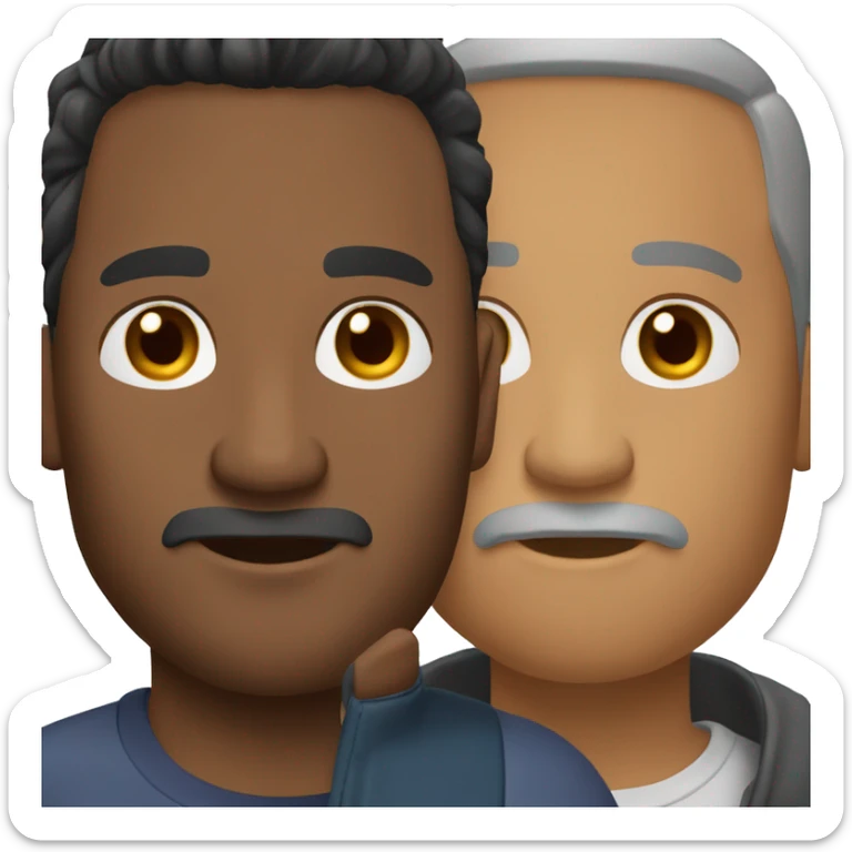 Father with brown skin tone, short black hair, very very smal beard sticker
