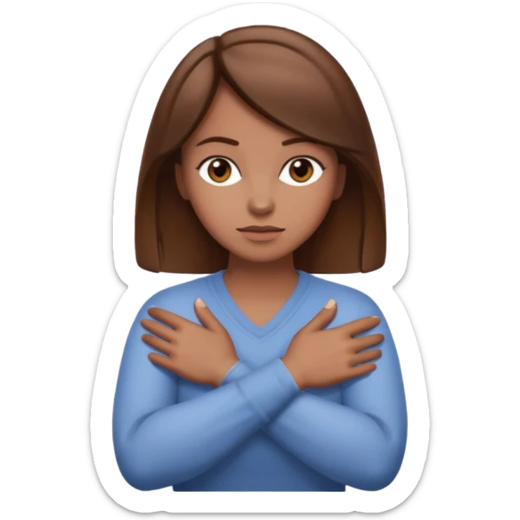 Locked in  emoji Hand gesture woman with arms crossed - locked in sticker