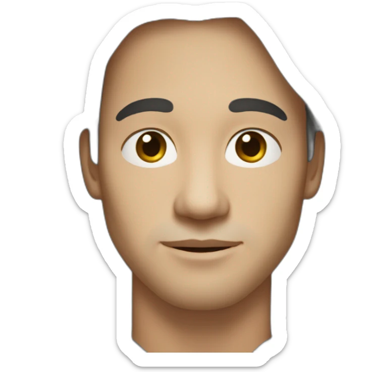 man with light skin tone and long dark hair and a thin nose wearing a long gray scarf sticker