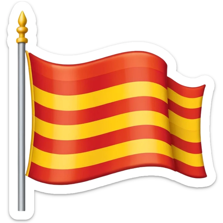 What emoji of flag which includes 50% yellow strip top nd bottom 50%red flag sticker