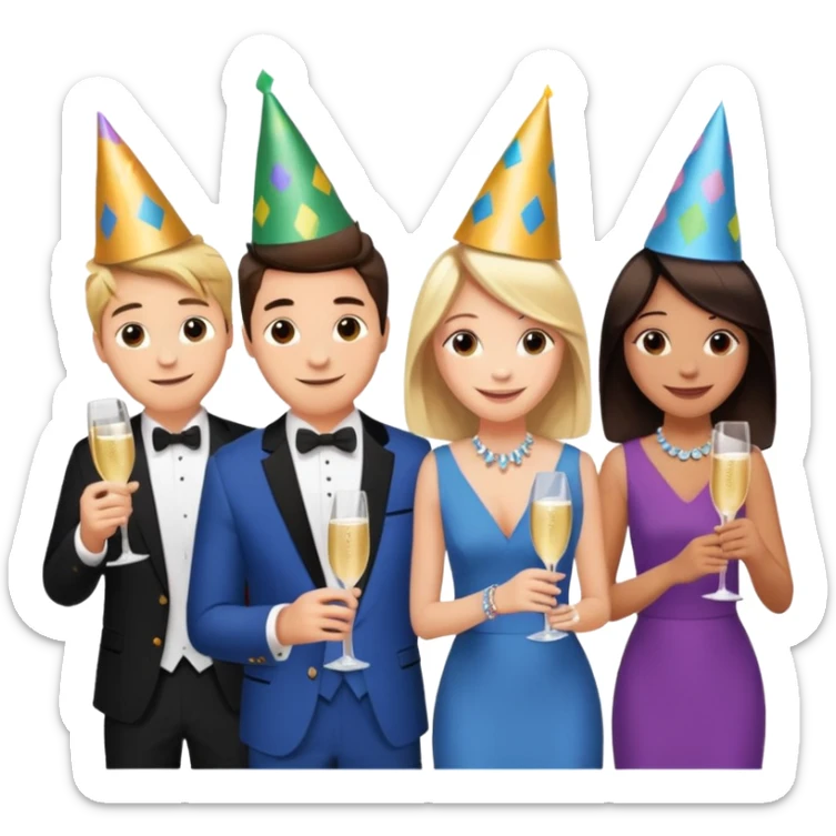 Cast members from tv show friends (Ross,Joey, chandler, Rachel, Monica, phoebe  sticker