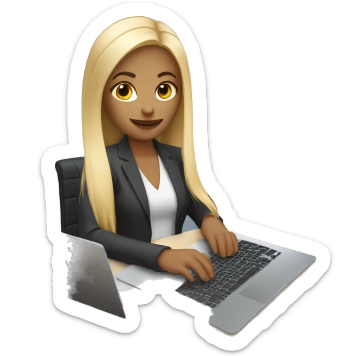 SOCIAL MEDIA MANGER,  A GIRL WITH BLONDE HAIR HOLDING LAPTOP AND A PHONE sticker