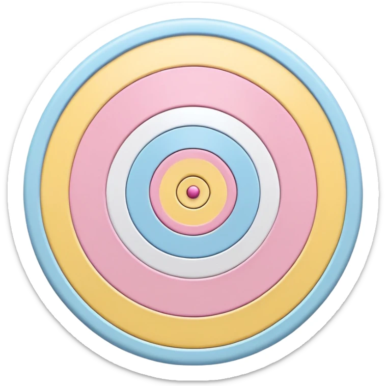 A cute bullseye target with spring pastel colors of yellow, pink and light blue sticker