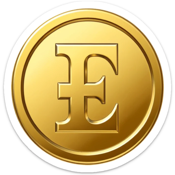 Currency crypto money symbol for the money "Fcoins" letter F sticker