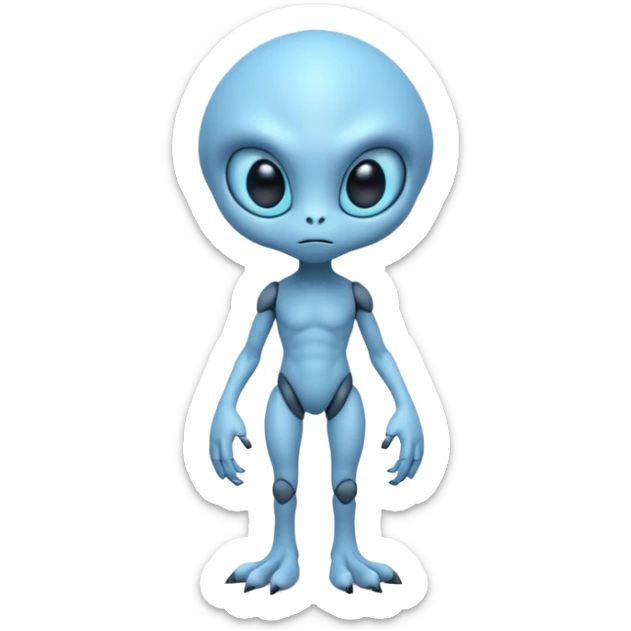 full body cute humanoid peacefull alien furry with 6 legs and eye stalks stands upright and looks intelligent sticker
