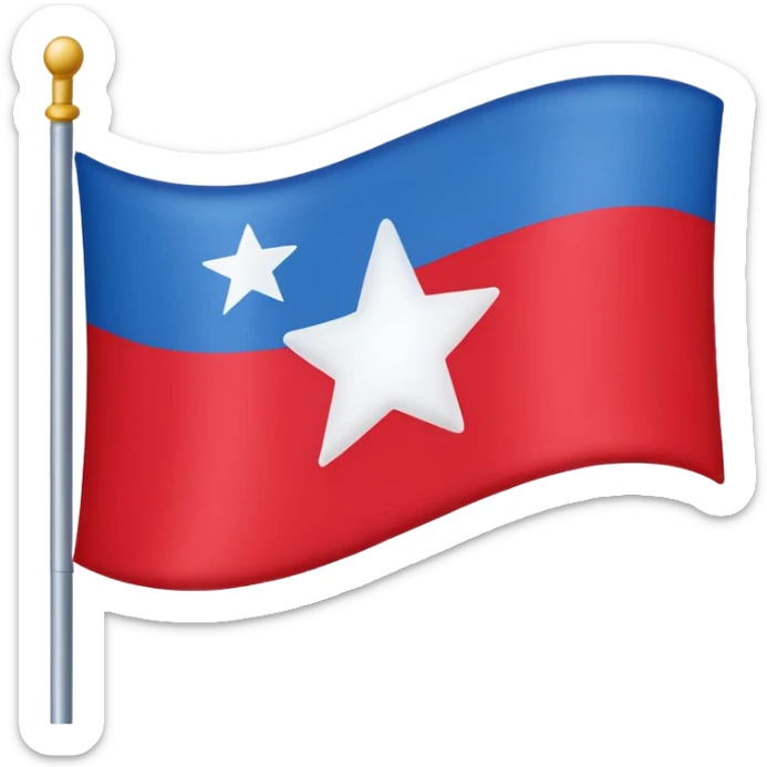 Make an emoji of a flag that is red blue red it’s a star in the middle sticker
