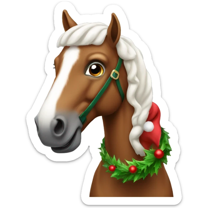 Christmas horse sticker