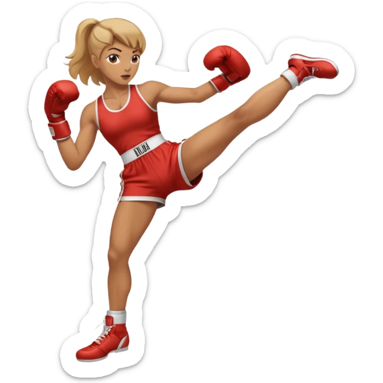 womanthai boxing wear boxing suit hit click high legs 2 legs click up sticker