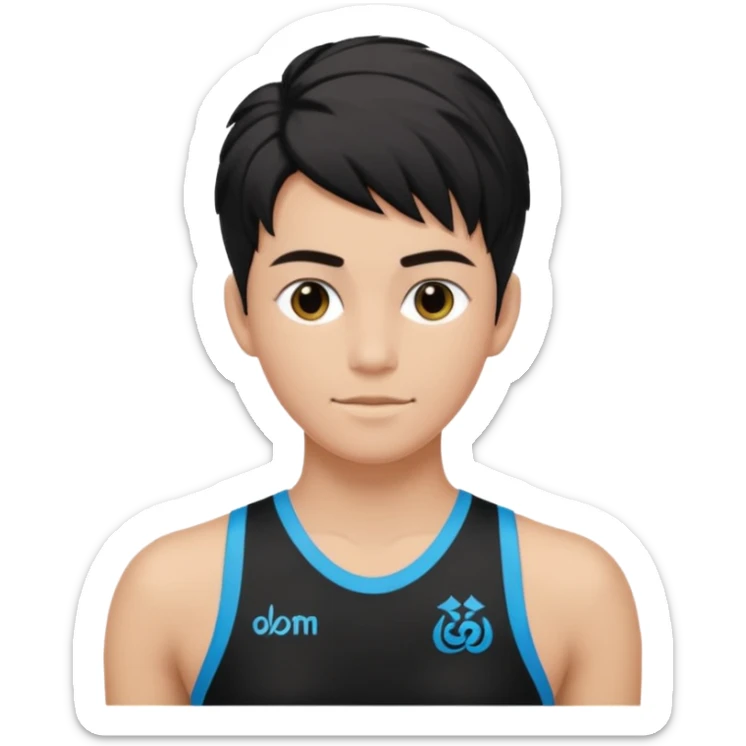 Un personnage qui a les cheveux noirs dans le côté et qui porte un maillot de l’om sticker