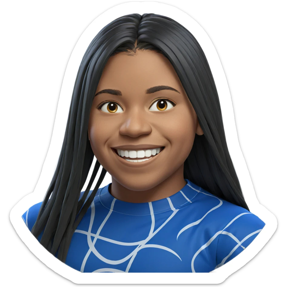 smiling boy with long hair sticker