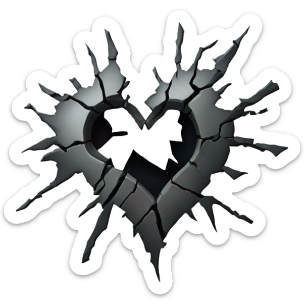 Broken heart sticker