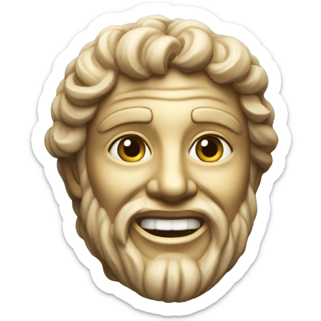 statue of the ancient world smile sticker