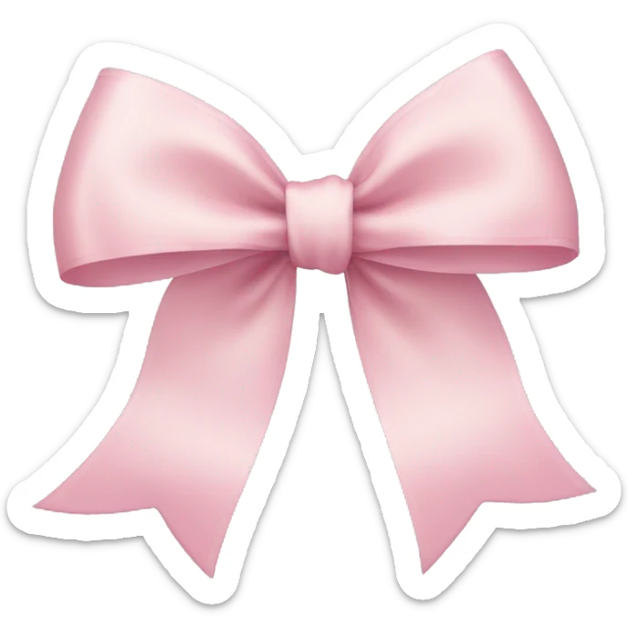 light pink ribbon bow sticker