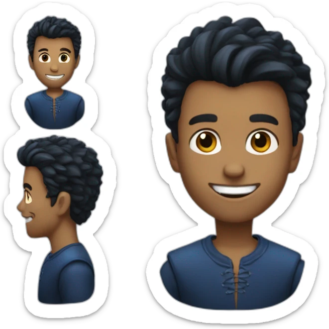 Un jeune homme noir, les cheveux bleus et qui a das dents de vampire. sticker