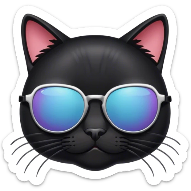 Black Cat with sunglasses sticker