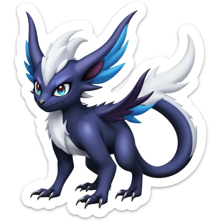 Shiny Dark Nargacuga-Absol-Noibat-Noivern-Hybrid (Full body) sticker