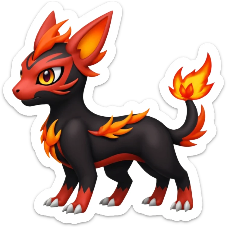 Meloetta-Litten-Guilmon-Darkrai-Pokémon-Fakémon-fusion-hybrid-creature sticker
