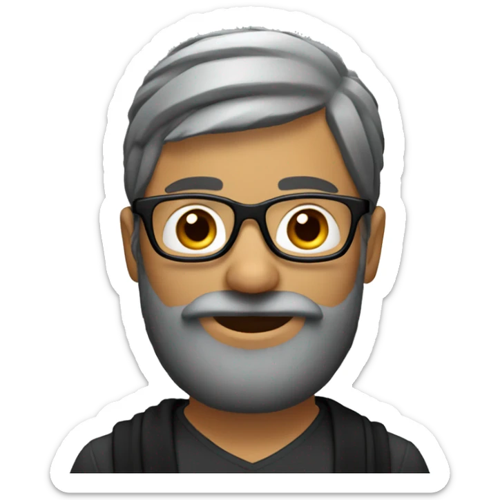 groom with black scarf on head black glasses and ginger and grey long straight beard  sticker