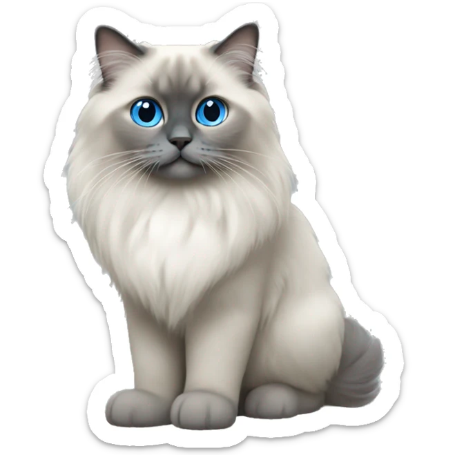 Blue mitted ragdoll sticker