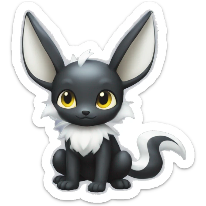 White Shiny Umbreon full body sticker