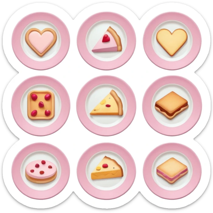 Make some plates of food, light pink tones, but you can use other colors sticker