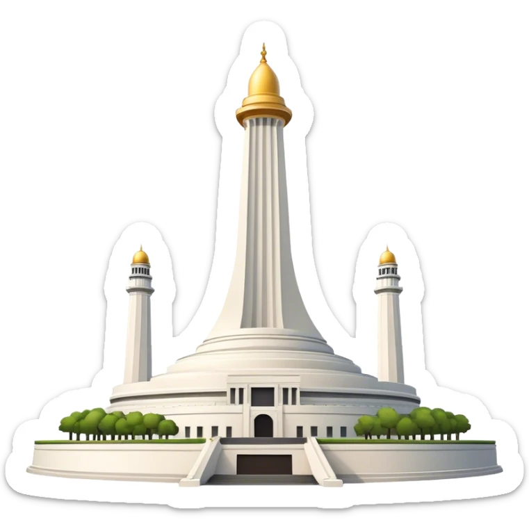 Cinematic Realistic Monas Landmark Emoji, depicted as the iconic National Monument rendered with crisp architectural detail and dynamic, urban lighting. sticker