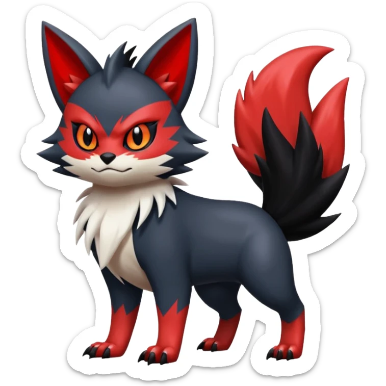 Nargacuga-Zorua-Zangoose-Litten-Torracat-fusion-Fakemon-Pokémon-creature  sticker