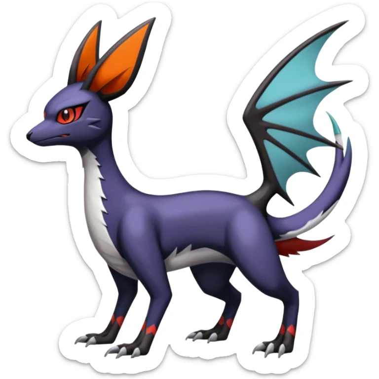 Spooky Nargacuga-Latias-Umbreon-Noibat-Noivern-Silvally-Pokémon-Fakémon-fusion (full body) sticker
