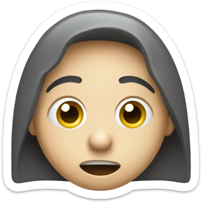 This emoji without the bubbles and kind of like a stunned face 😶‍🌫️ not with a human face   sticker