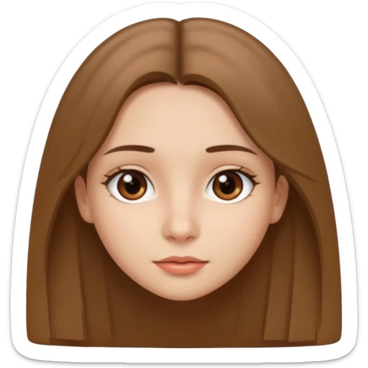 JE VOUDRAIS UNE FILLE AUX YEUX MARRONS UN PETIT NEZ LES LEVRE MOYENNE AVC DES CHEVEUX LISSE DETACHE MARRON CLAIR sticker