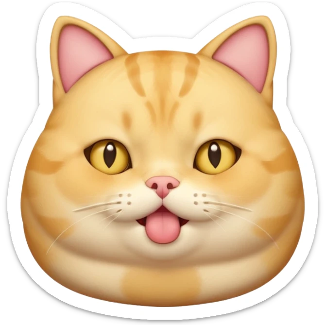 fat yellow confused kawaii cat open mouth and question mark signs on his head sticker