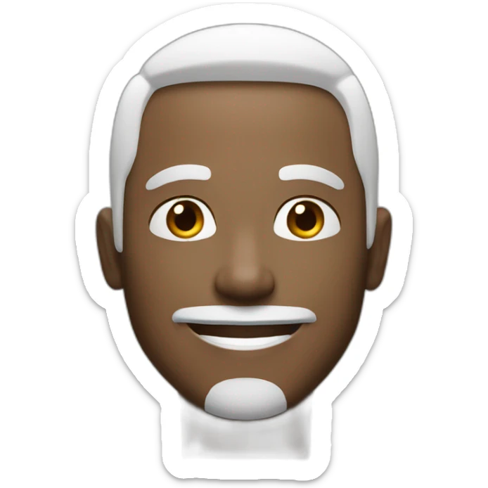 white skin man and smiling sticker