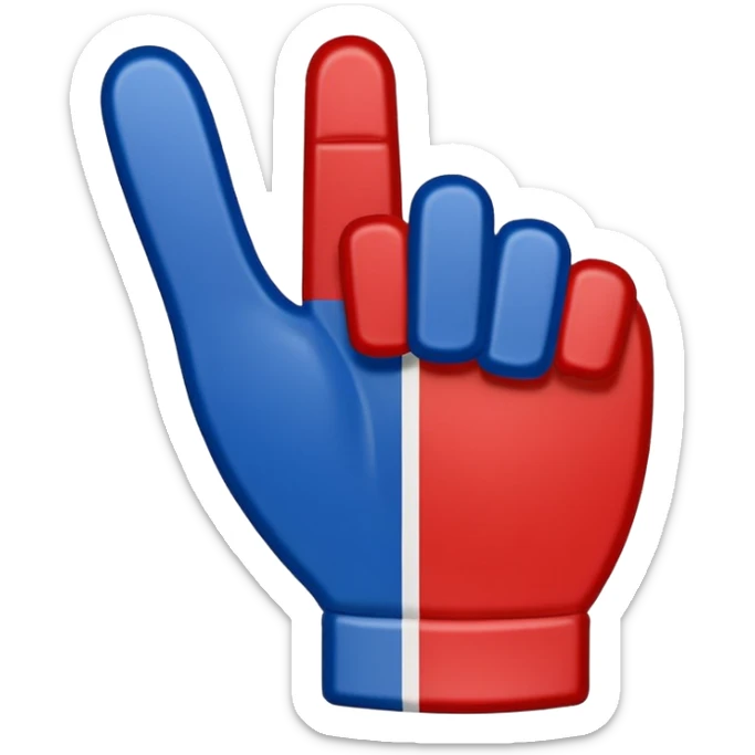 sports foam finger american football blue (#00A3E0) and red (#F9423A) sticker