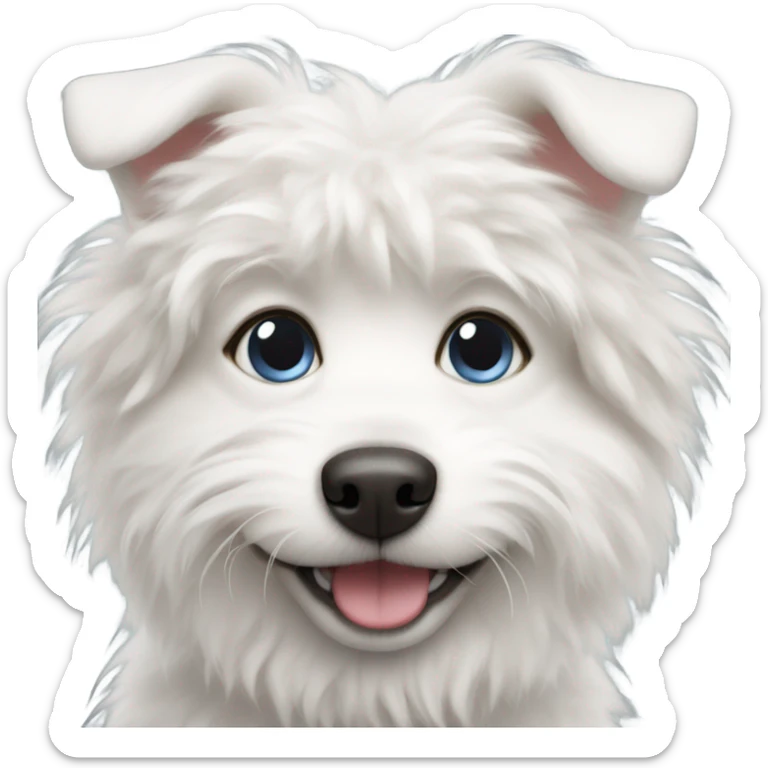 Fluffy white dog  sticker