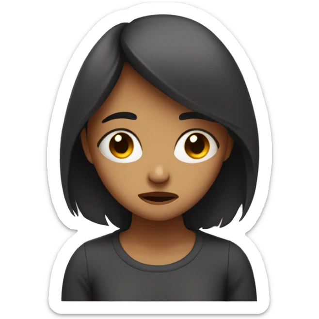 teenage girl stressed and depressed over love sticker