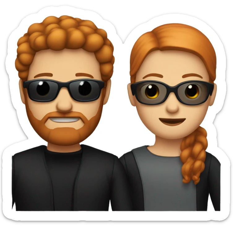 Person PelirRedhead person with gaRedhead person wearing sunglasses, goatee and black clothes sticker