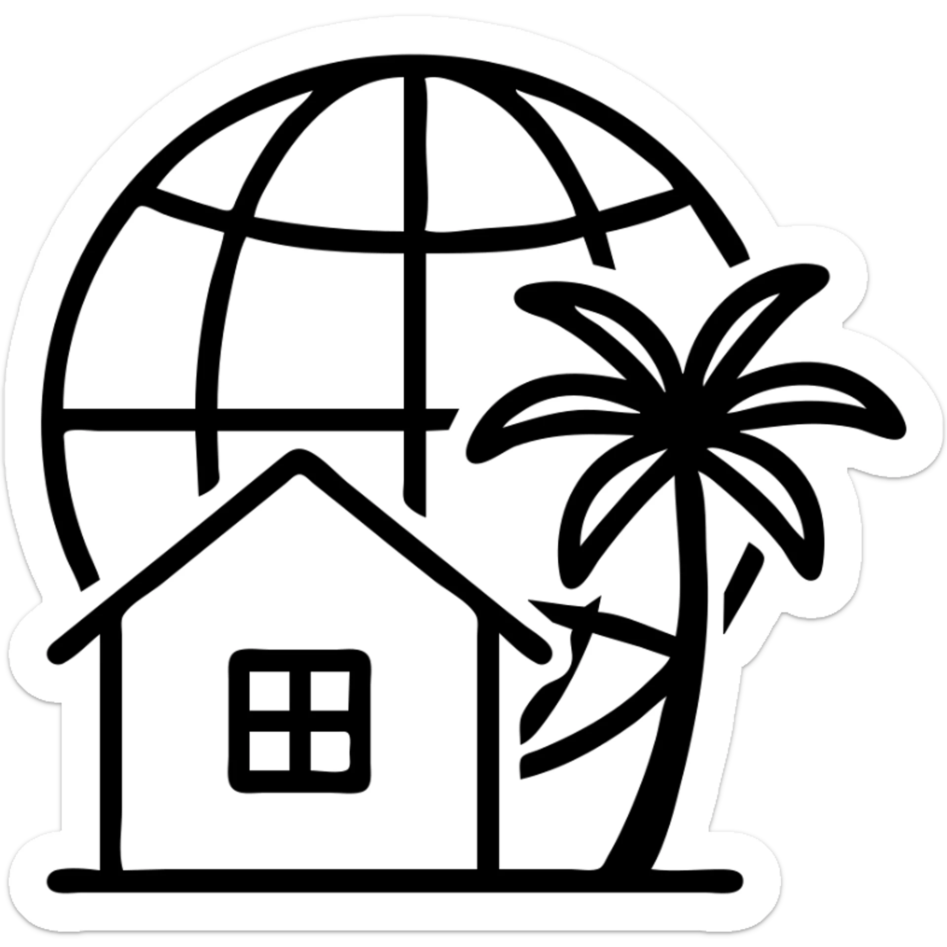 Ícono de real estate que refleje experiencia internacional con enfoque local en Miami sticker