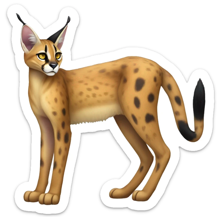 Epic Edgy Colorful ethereal eldritch Vernid-Caracal-Serval-Fionbri full body sticker